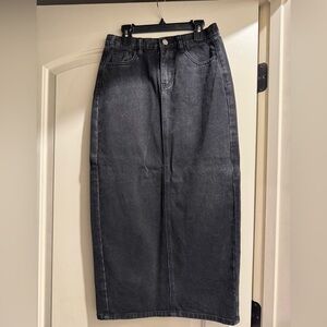 Blue Blush Charcoal Denim Skirt small